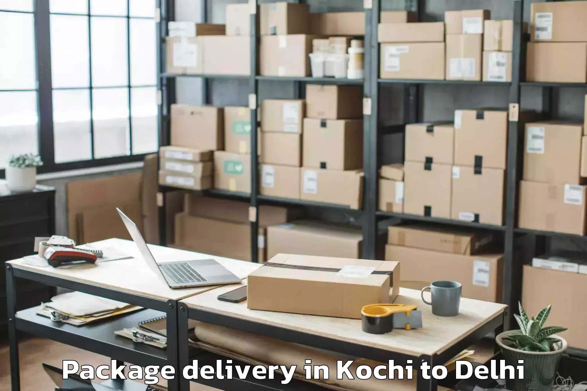 Affordable Kochi to Jmd Kohinoor Mall Package Delivery